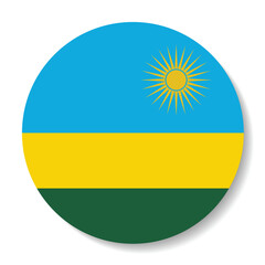 Wall Mural - Flag of Rwanda. Flag icon. Standard color. Round flag. Computer illustration. Digital illustration. Vector illustration.