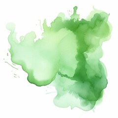Poster - fluid green watercolor abstract art with organic shapes and soft edges for creative projects and des