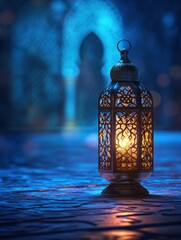 Poster - Ornate Metal Lantern Illuminating the Night