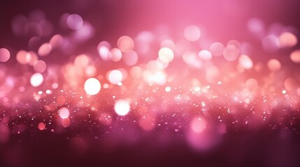 Poster - Abstract Pink Glow Particle Background with Bokeh Effects for Creative and Design Projects