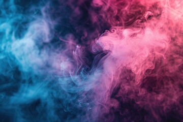 Aufkleber - Colorful smoke swirling together, creating abstract shapes against a dark backdrop