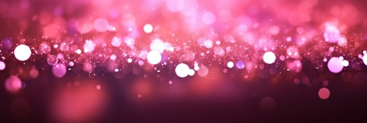 Poster - Abstract Pink Glow Particles with Soft Light Bokeh Effect for Background and Design Elements in Artistic Presentations and Visual Projects