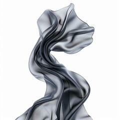 Aufkleber - Smooth elegant gray veil flowing on white background