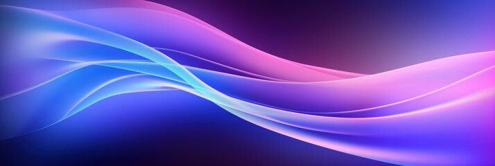 Poster - vibrant neon wave background with smooth gradients in shades of blue and purple for creative project
