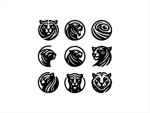 panther logo set design