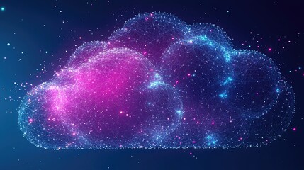 Poster - Abstract Cloud Network Digital Data Visualization