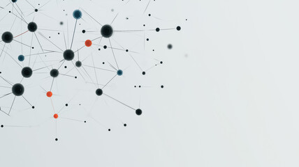 Poster - abstract network connection: a minimalist design featuring a network of interconnected nodes in shad