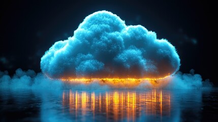 Poster - Glowing Cloud Digital Abstract Art Representation