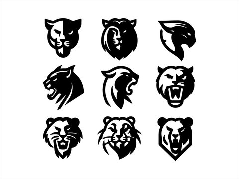panther logo set design