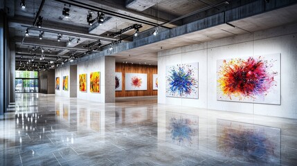 Aufkleber - Urban innovation in visual art ai-generated creations celebrating modern creativity in a contemporary gallery