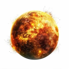 Poster - bright exploding planet with flares and nebulae creating a dramatic cosmic scene