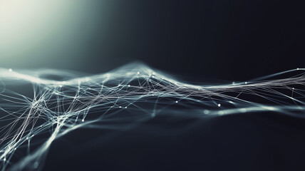 Poster - digital network flow: an abstract representation of a digital network, illuminated by a soft glow, s