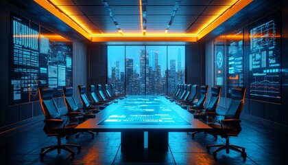 Aufkleber - Futuristic executive boardroom