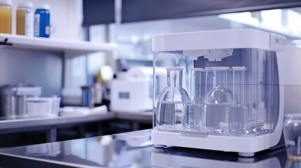 Poster - Scientist or researcher working with lab equipment in a lab.