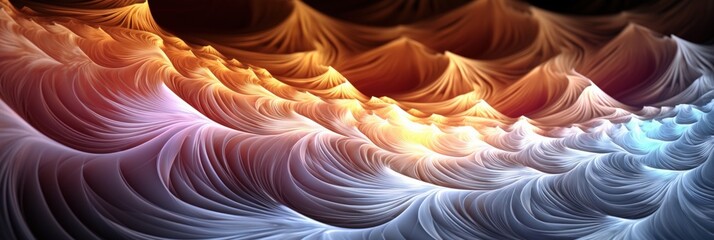Poster - ethereal fractal waves in mystical 3d, captivating patterns of light and texture, vibrant colors in 