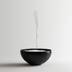 Wall Mural - Water pouring into bowl, white background, clean studio