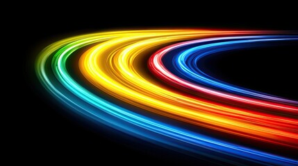 Poster - Abstract Colorful Light Trails Swirling in Motion