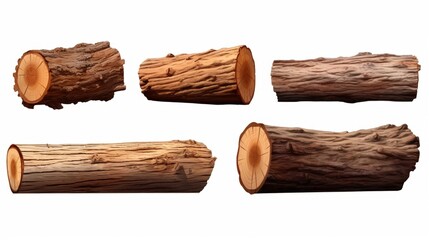 Poster - Collection of Wooden Tree Logs Featuring Exposed Ends and Varied Textures for Natural and Rustic Decor Use