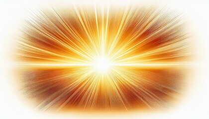 Wall Mural - warm golden sun flare with expanding rays on white background