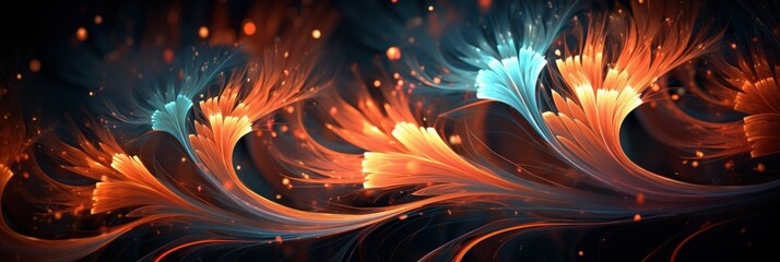 Poster - mystical 3d fractal art with vivid colors and ethereal patterns in a beautiful abstract design for c