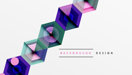 Poster - Hexagons design geometric abstract background