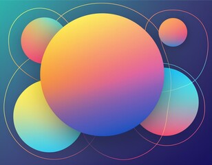 Wall Mural - color gradient circle backgrounds abstract colors blend mesh with soft neon light  shapes color blend gradation texture holographic iridescent round circles with liquid vibrant gradient blur