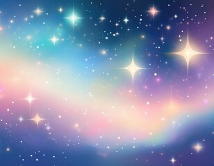 Wall Mural - soft galaxy pastel background with subtle sparkling stars
