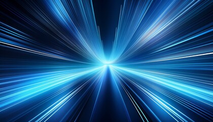 Wall Mural - dynamic abstract background with light streaks conveying speed and motion in cool blue tones