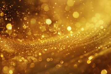 Poster - Abstract golden background with particles swirling and creating a magical bokeh effect, perfect for luxury, festive, or celebratory themes