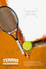 Wall Mural - tennis tournament grungy background poster template