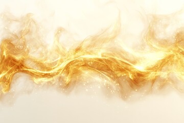Poster - Dynamic golden waves of light flowing gracefully across a soft background