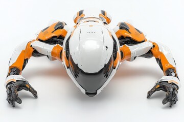 Aufkleber - Futuristic robot design with orange and white color scheme showcasing advanced technology and intricate details