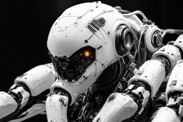 Poster - Advanced robotic design showcases intricate details and futuristic features in a high-tech environment