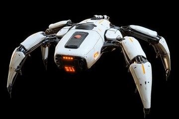 Fototapete - Advanced robotic spider design features articulated legs and glowing sensors for enhanced mobility and surveillance tasks