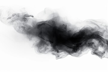 Poster - Abstract black smoke on transparent background flowing gracefully, creating an ethereal and artistic pattern for creative projects and designs