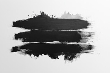 Poster - Abstract black paint strokes on a white background create an artistic contrast in texture and color