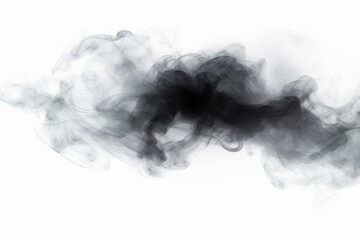 Poster - Isolated transparent black smoke on a white background, showcasing smooth curves and dynamic flow, perfect for artistic and modern design needs.