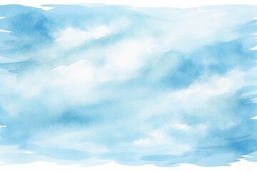 Poster - serene watercolor background featuring soft blue sky and gentle cloud patterns ideal for design proj