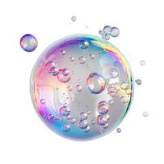 Wall Mural - Soap colorful bubble. Photo, isolated on a transparent background.