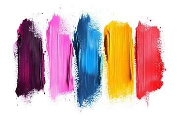 Aufkleber - Vibrant swatches of paint showcase artistic potential in a creative workspace environment