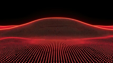 Poster - Red Light Abstract Wave Pattern Digital Art