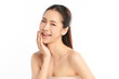 © kitthanes  - Beautiful young asian woman with clean fresh skin on white background, Face care, Facial treatment, Cosmetology, beauty and spa, Asian women portrait.