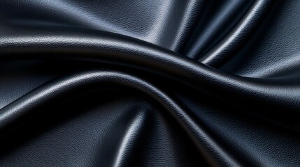 Wall Mural - Close-Up of Luxurious Black Leather Texture