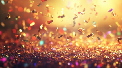 Wall Mural - soft light celebration background with confetti effects