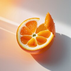 Wall Mural - orange on a white background