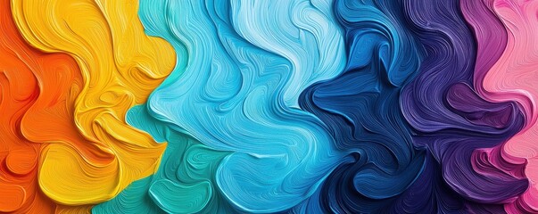 Poster - A vibrant swirl of colors blending together, showcasing a mesmerizing gradient from yellow to pink.