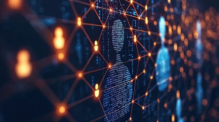 Fototapete - Digital Network Connecting Data Individuals