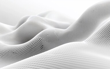 Poster - Abstract white wave texture, flowing design, bright background, digital art, website banner