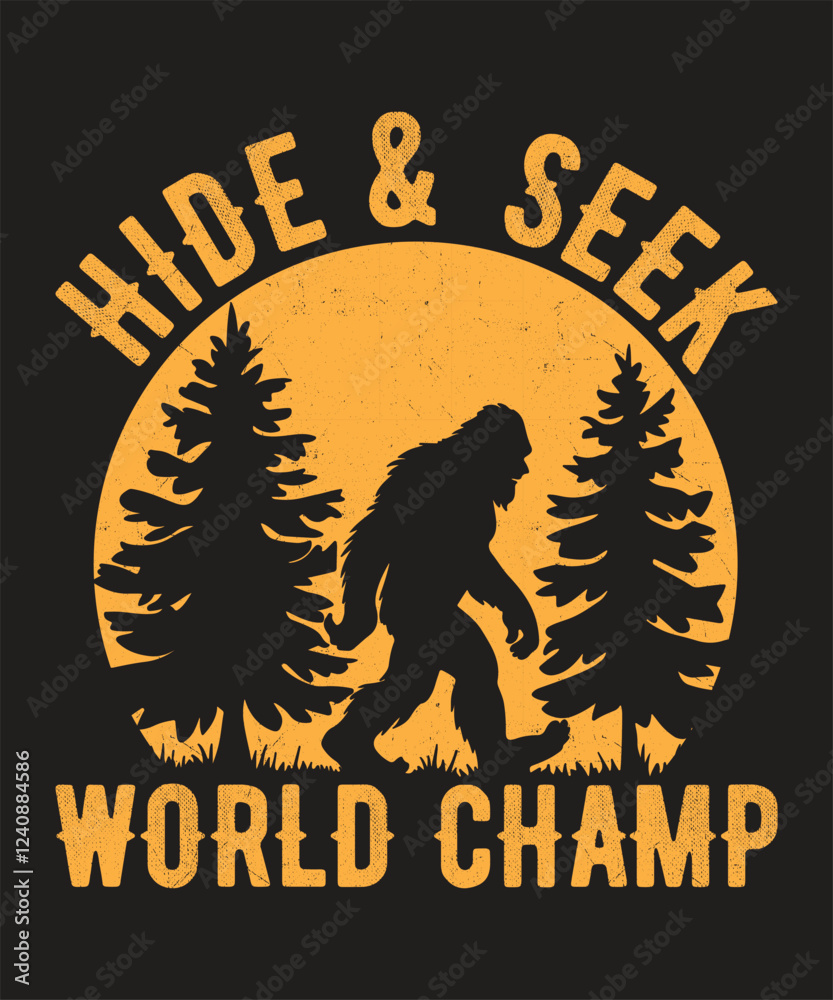 Bigfoot vector illustration, Sasquatch silhouette icon,Hairy wild man ...