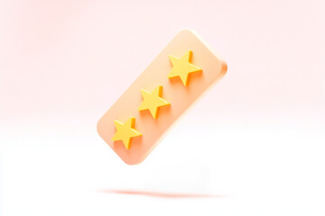 Poster - Three yellow stars on a soft pastel background in vibrant design concept